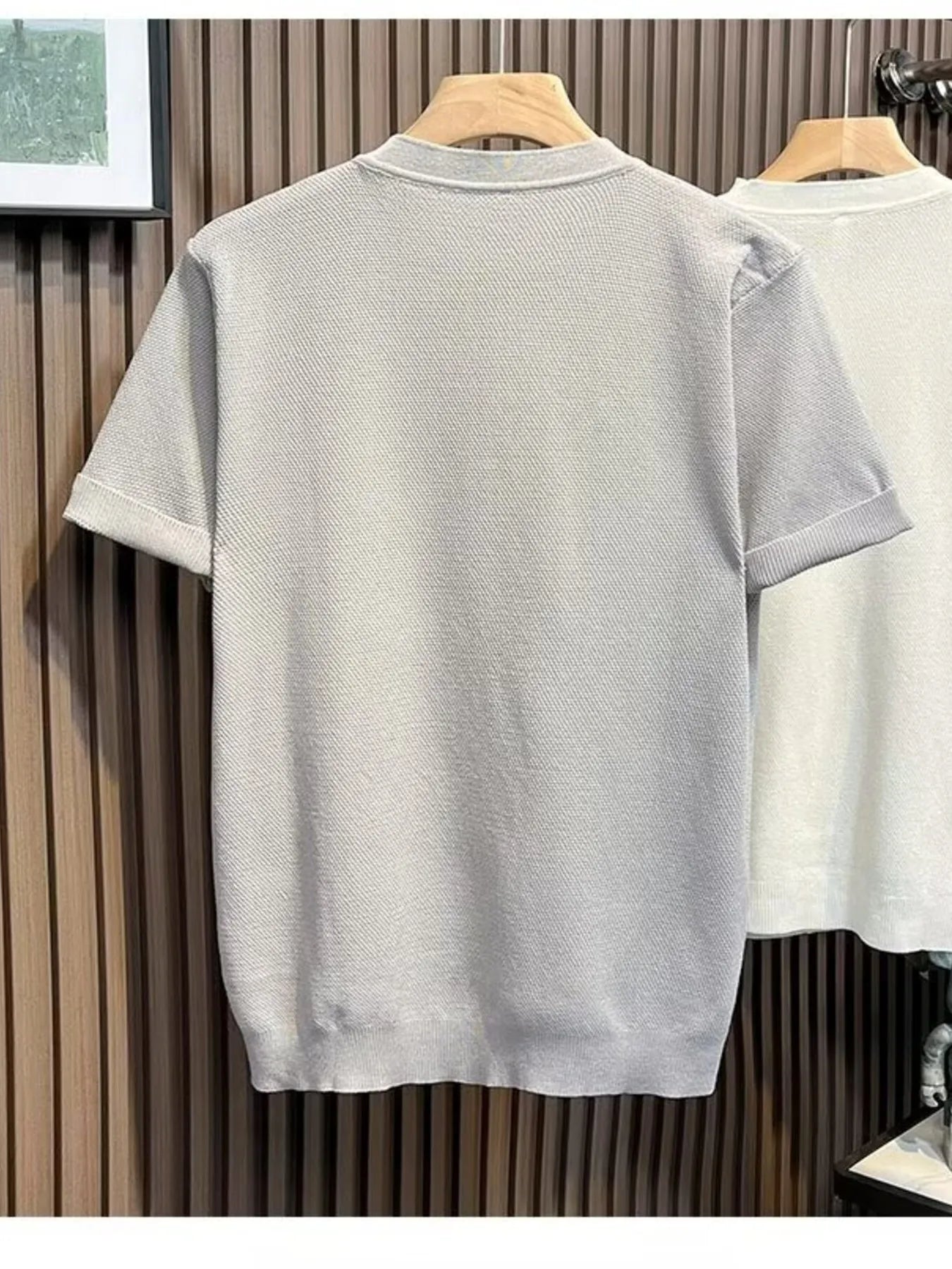 Men's Full Size Classic Short Sleeve Knit T-Shirt with Button Detail Plus Size