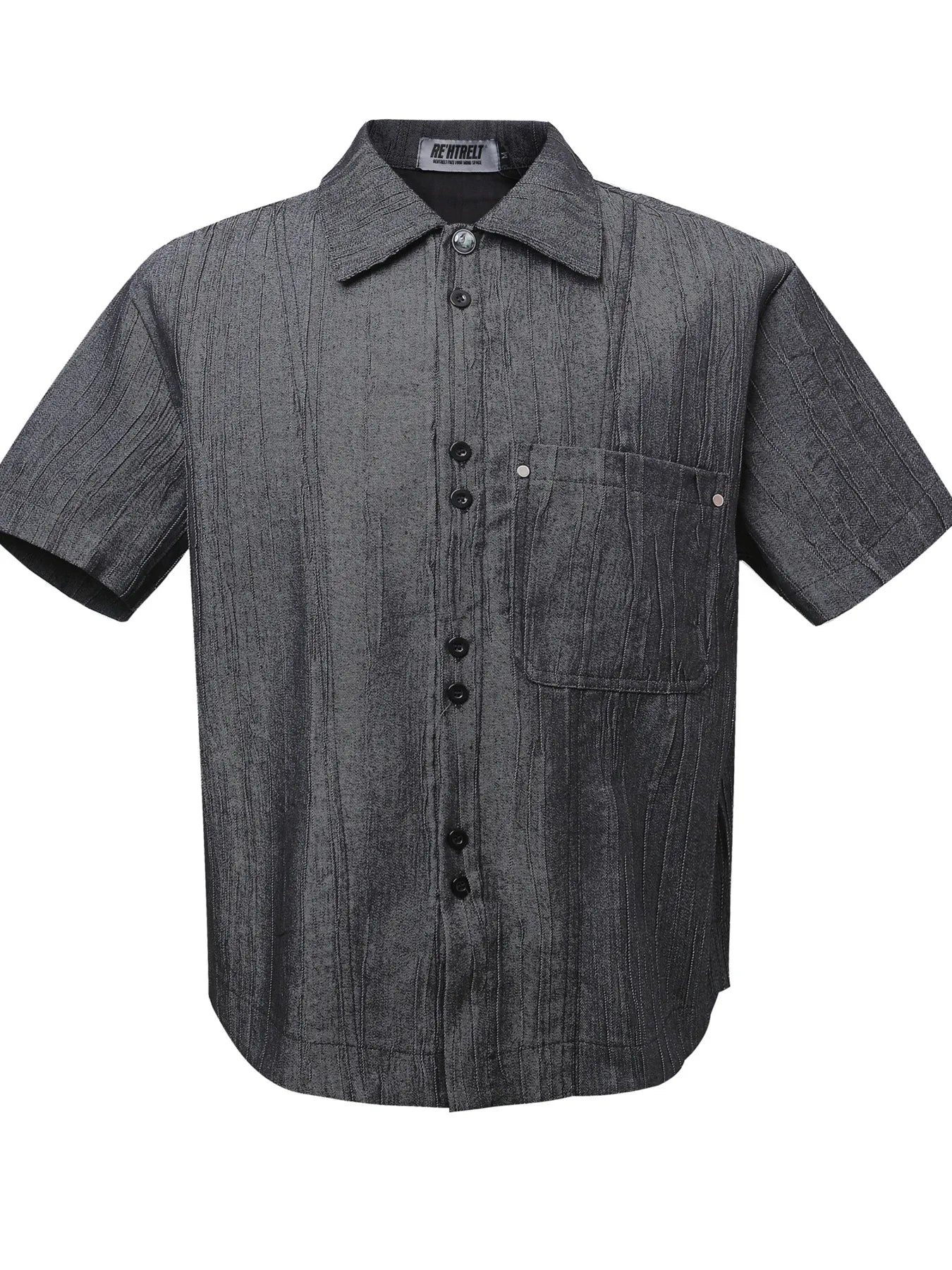 Men's Buttone Down Short Sleeve Striped Shirt