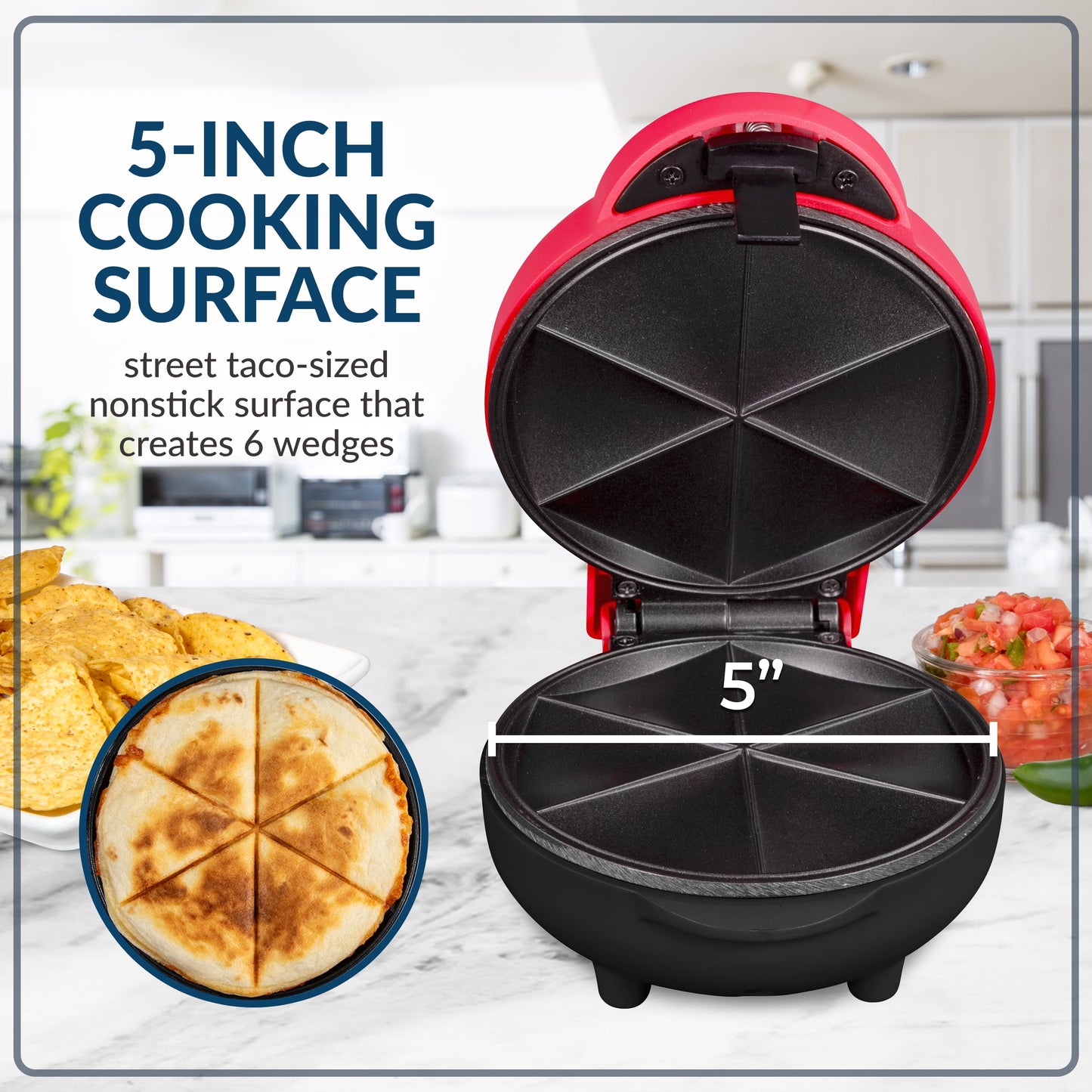 Mini 550W Street Taco Quesadilla Maker