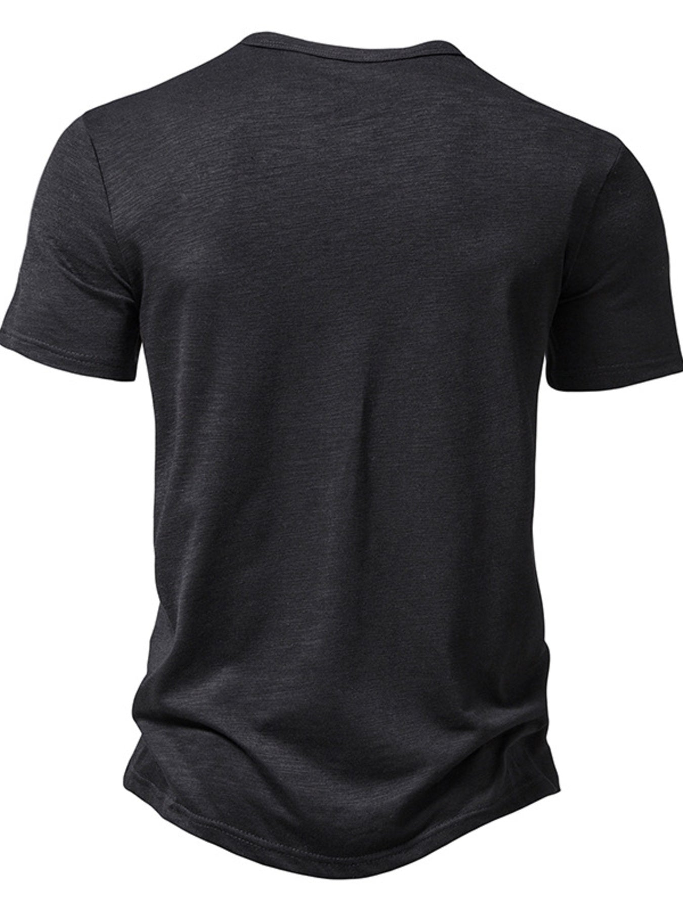 Black t-shirt on a white background
