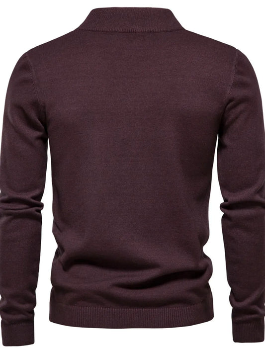 Men's Mock Neck Long Sleeve Sweater