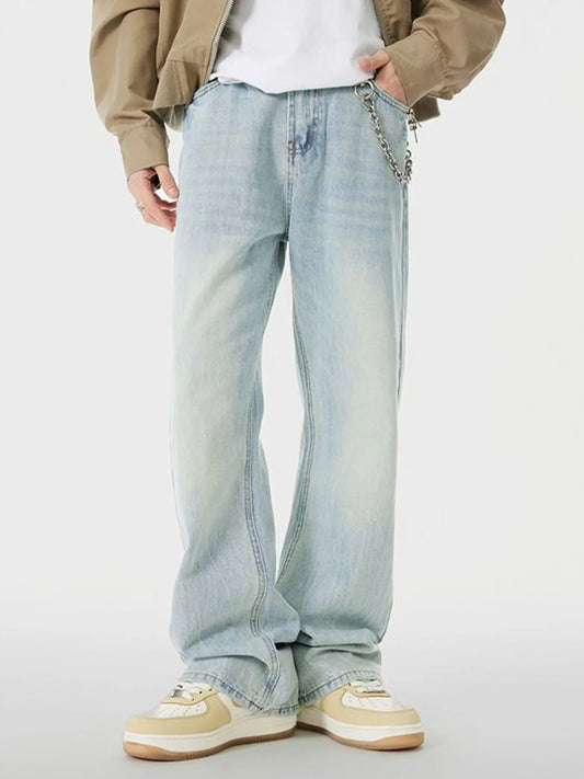 Men's Wash Wide Leg Jeans