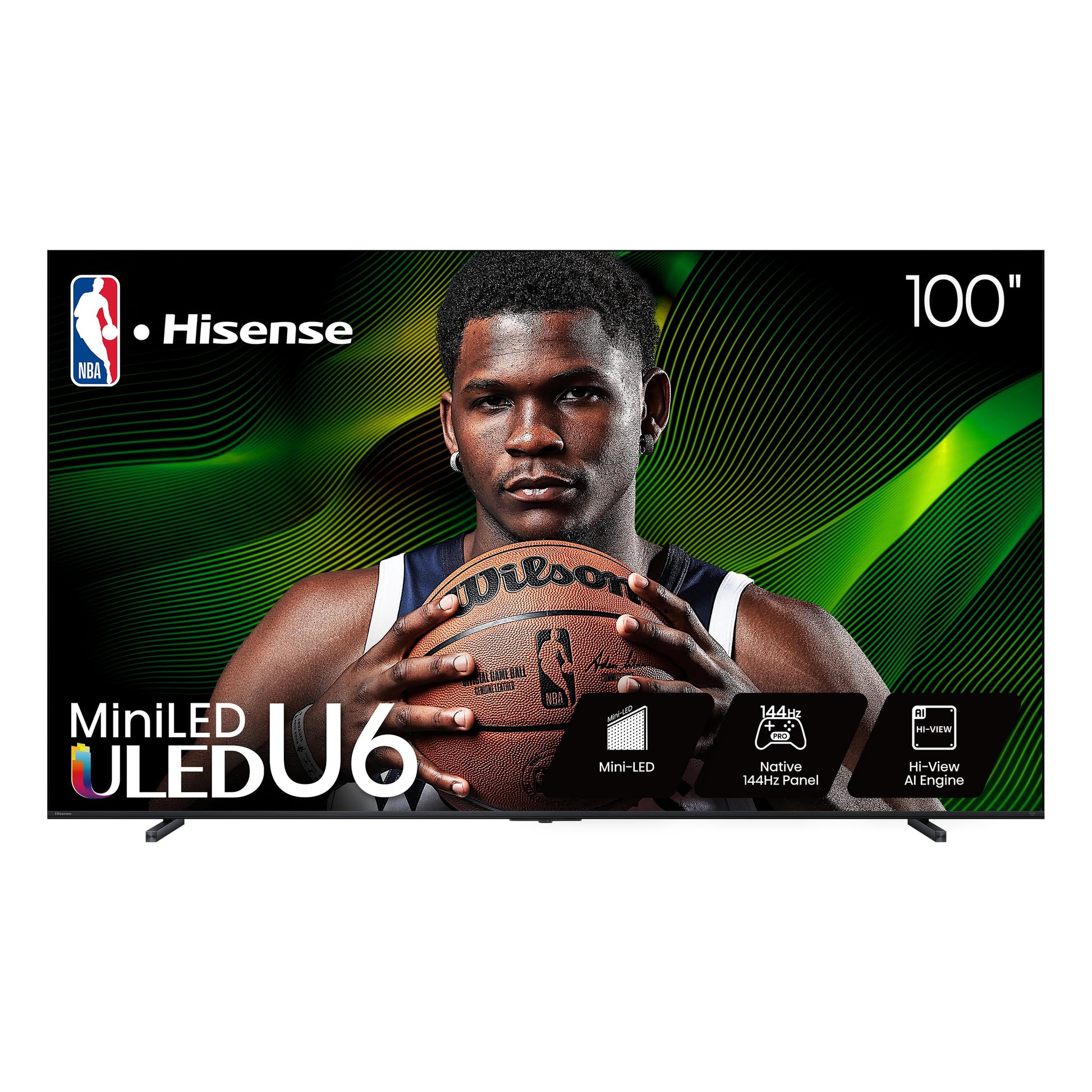 Hisense 65" Class U6 Series Mini-LED 4K UHD Smart Fire TV (65U65QF, 2025 Model) - QLED, Native 144Hz, HDR10+, Dolby Vision IQ, Dolby Atmos, Game Mode Pro, ALLM, Alexa Built in, Black