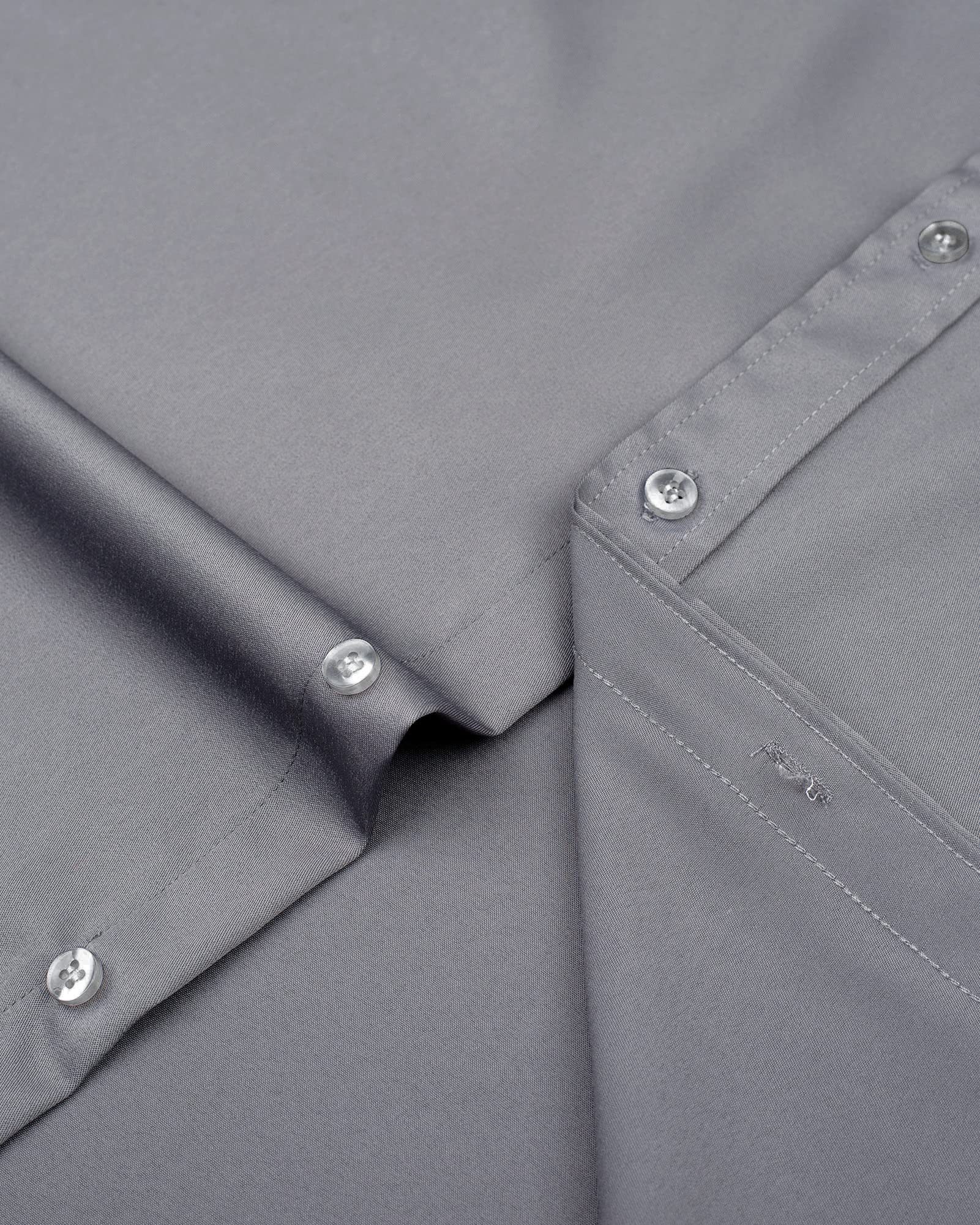 J.VER Men's Dress Shirts Solid Long Sleeve Stretch Wrinkle-Free Formal Shirt Business Casual Button Down Shirts White