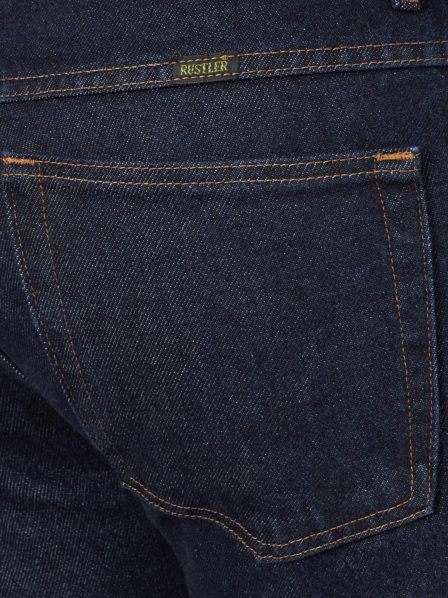 Rustler Men's Classic Relaxed Fit, Dark Stonewash, 34W x 30L