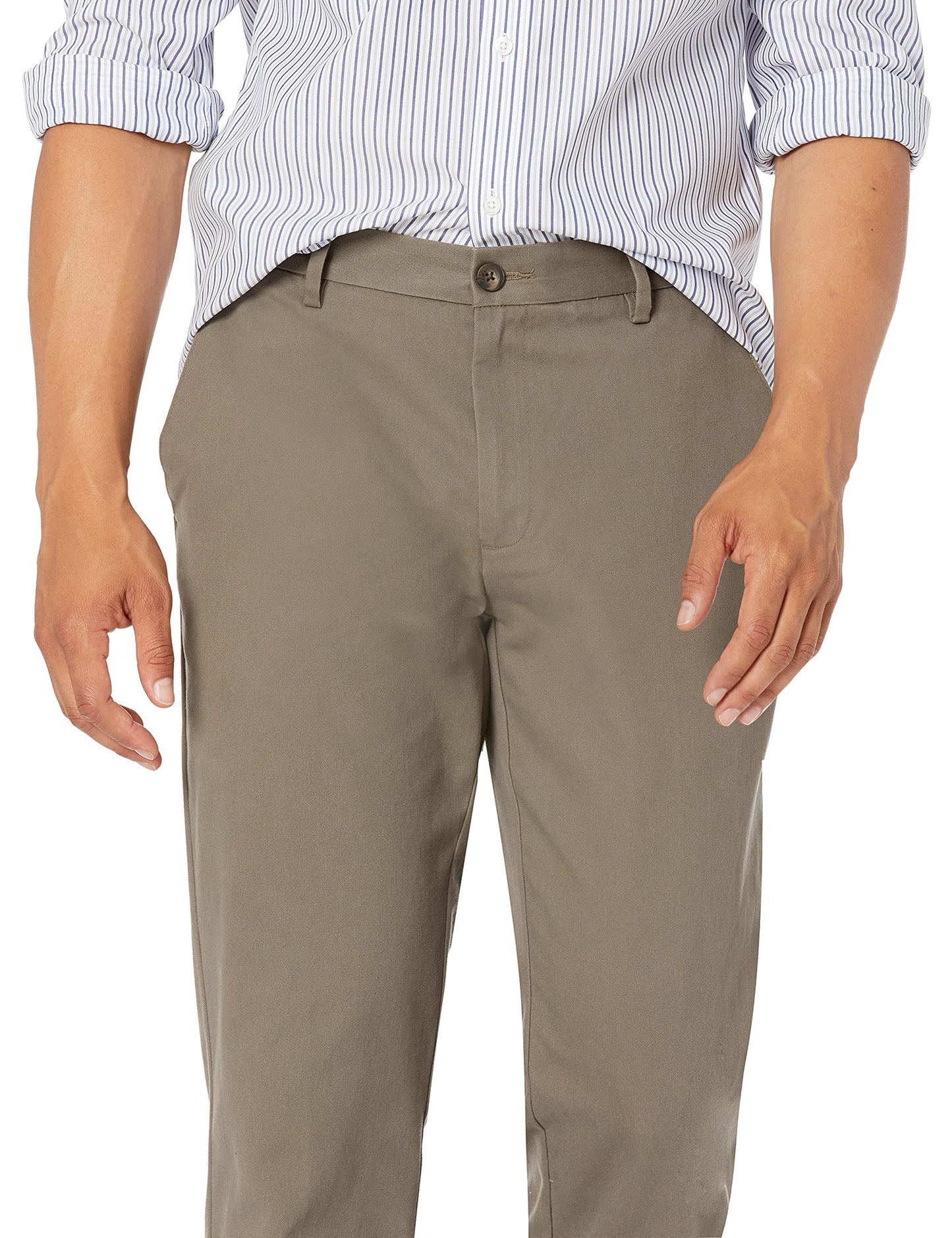  Men's Straight-Fit Wrinkle-Resistant Flat-Front Chino Pant, Black, 28W x 28L