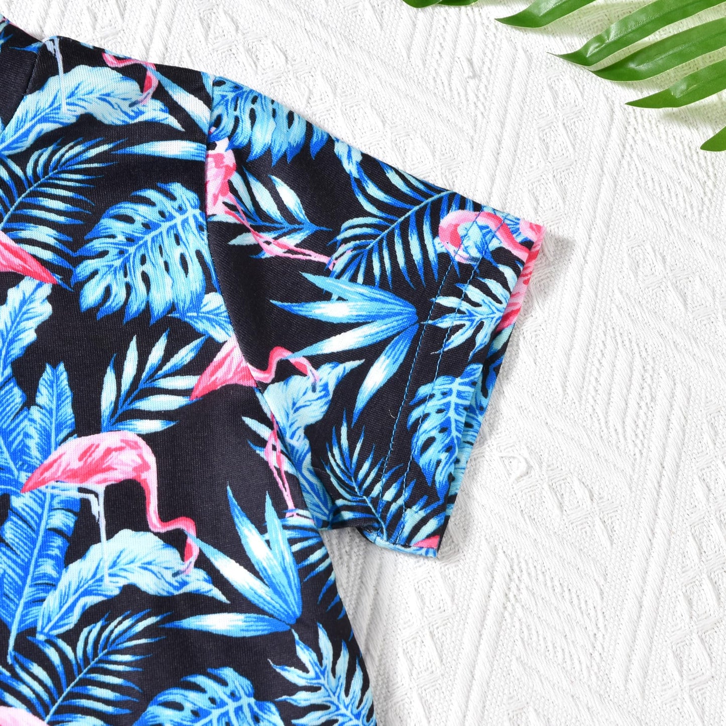 fioukiay 4T Black Toddler Boys Sring Summer Shorts Set Boys Letter Printed Palm Leaf Clothes Outfit