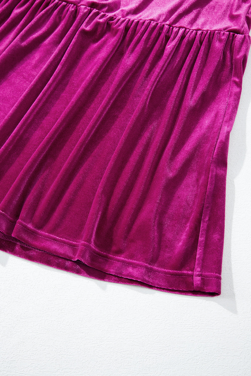 Evergreen Velvet Puff Short Sleeve Smocked Waist Tiered Maxi Dress