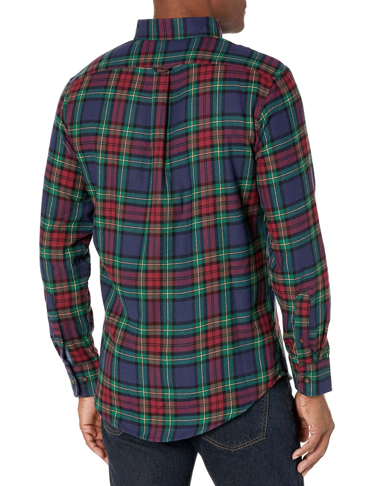 IZOD Men's Stratton Flannel Long Sleeve Button Down Shirt, Asphalt, S