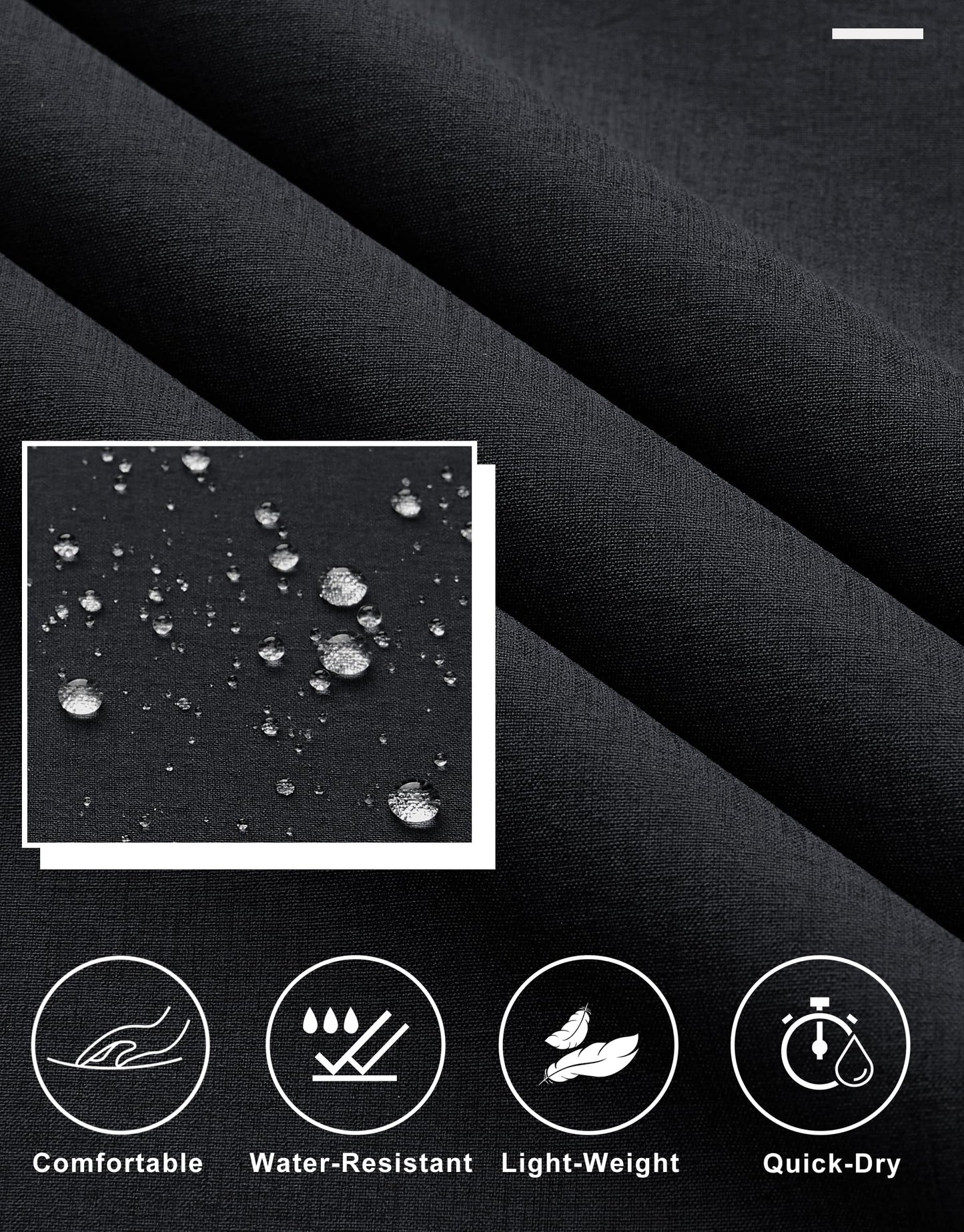 Libin Men's Golf Pants Classic Fit Stretch Work Dress Pants 32" Quick Dry Lightweight Business Casual Trousers Comfort Water Resistant, Black, 33W x 32L