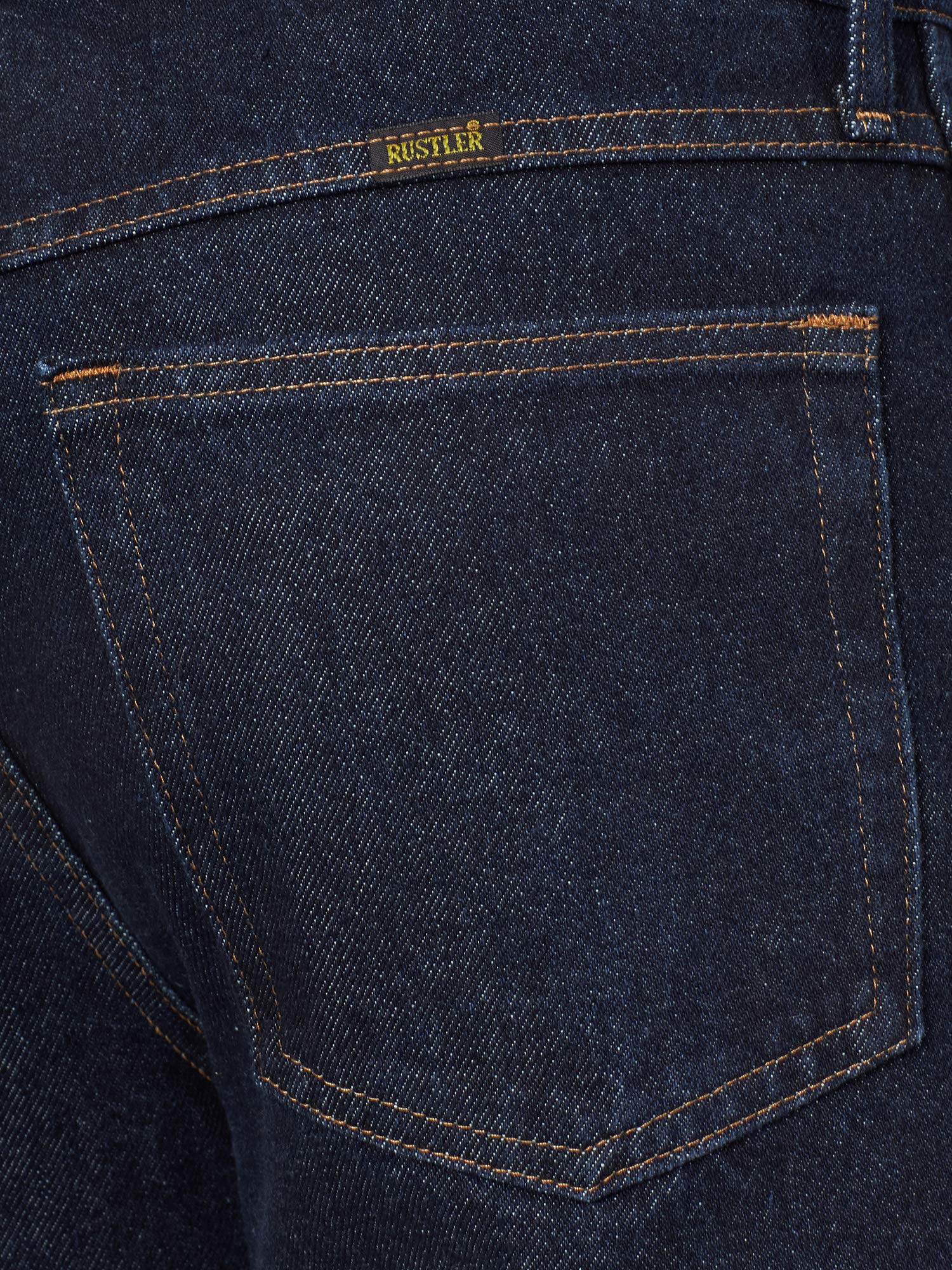 Rustler Men's Classic Relaxed Fit, Dark Stonewash, 34W x 30L