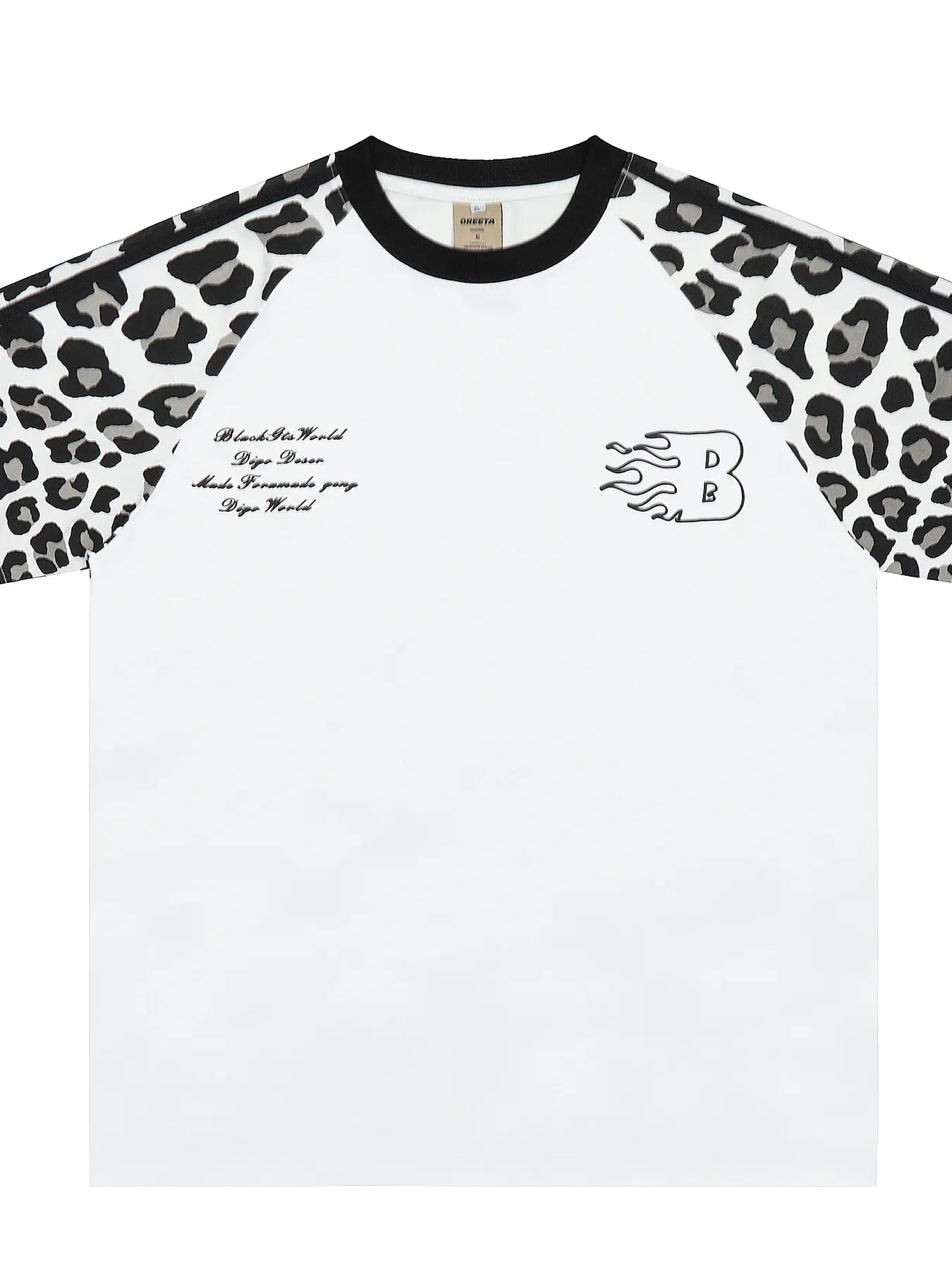 Men's Leopard Print Raglan Sleeve T-Shirt