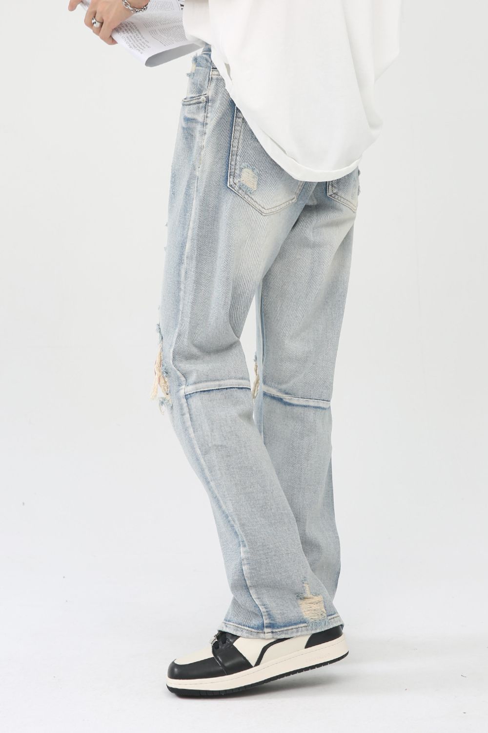 Men's Distressed Slit Jeans