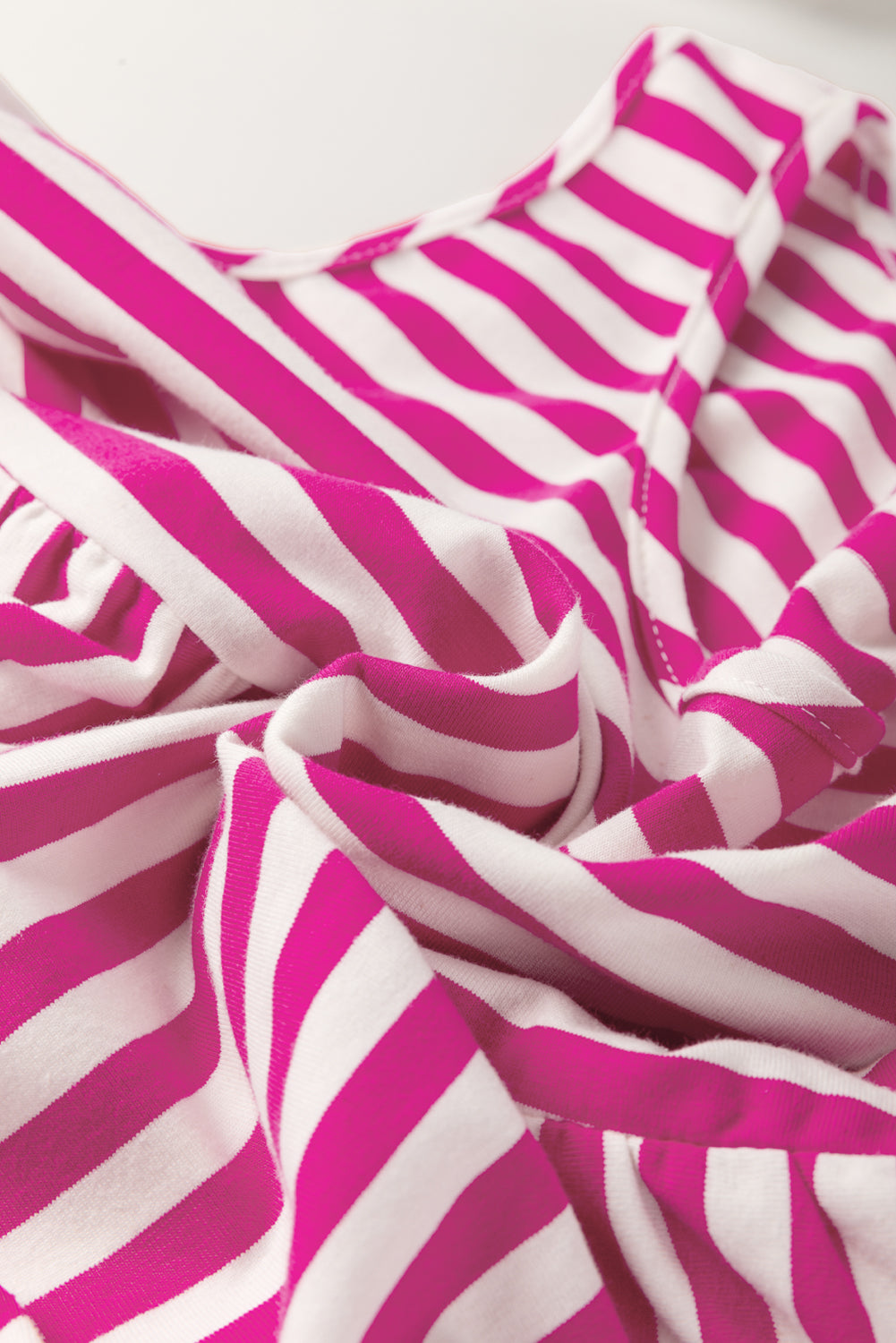 Close-up of pink and white striped fabric