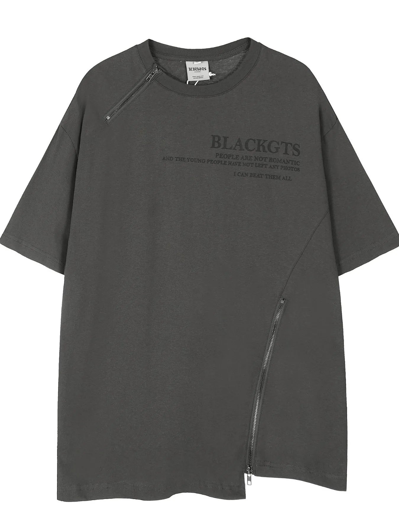 Men's Zip Detail Round Neck T-Shirt