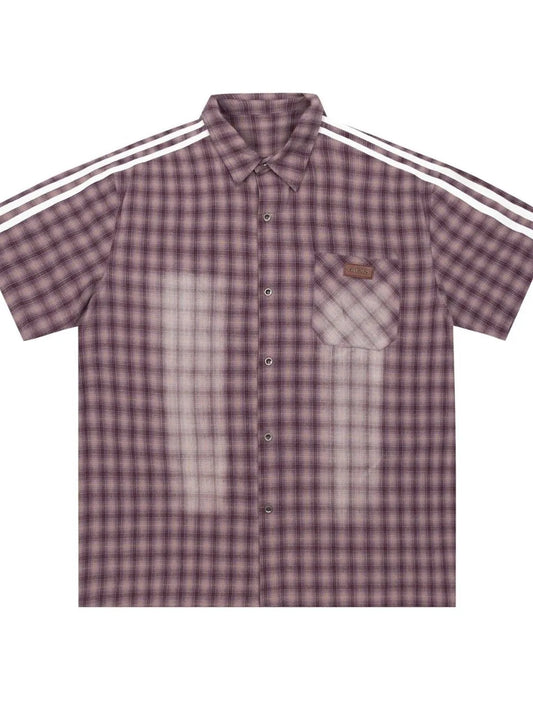 Men's Plaid Button Up Short Sleeve Shirt
