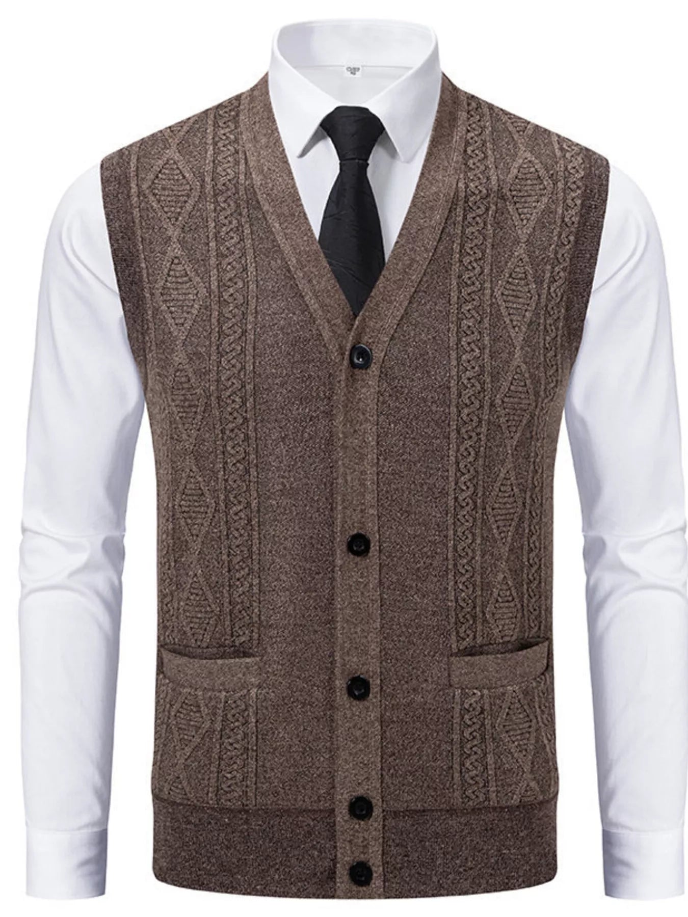 Men's Plus Size Button-Down Sweater Vest
