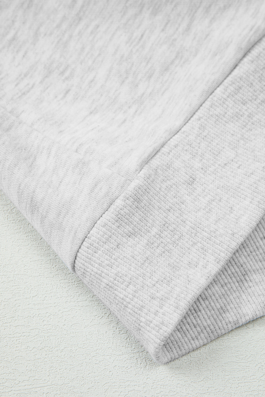  Light Grey Bow Embroidery Long Sleeve Pullover and High Waist Shorts Set