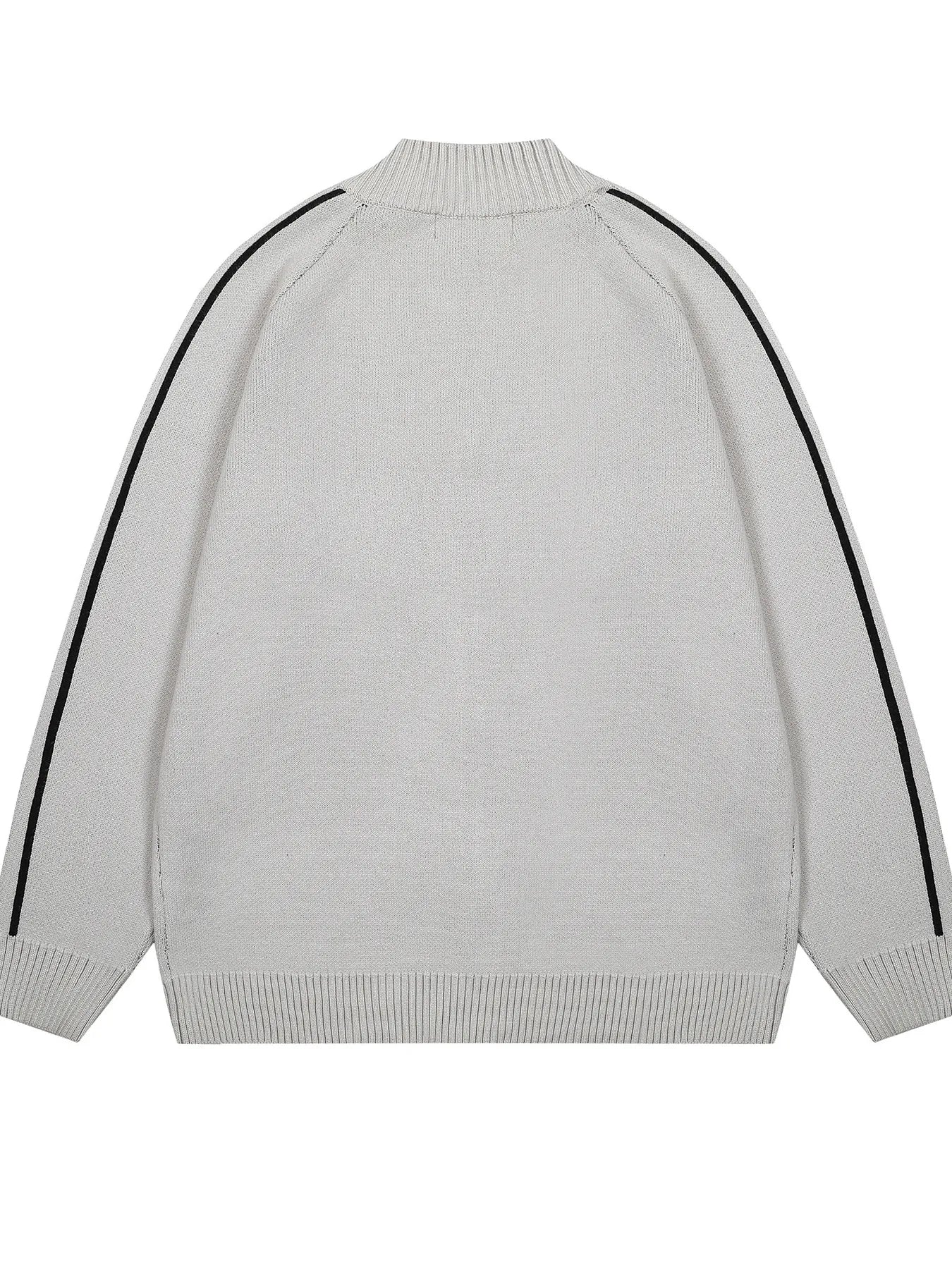 Men's Zip-Up Cardigan with Accent Stripes