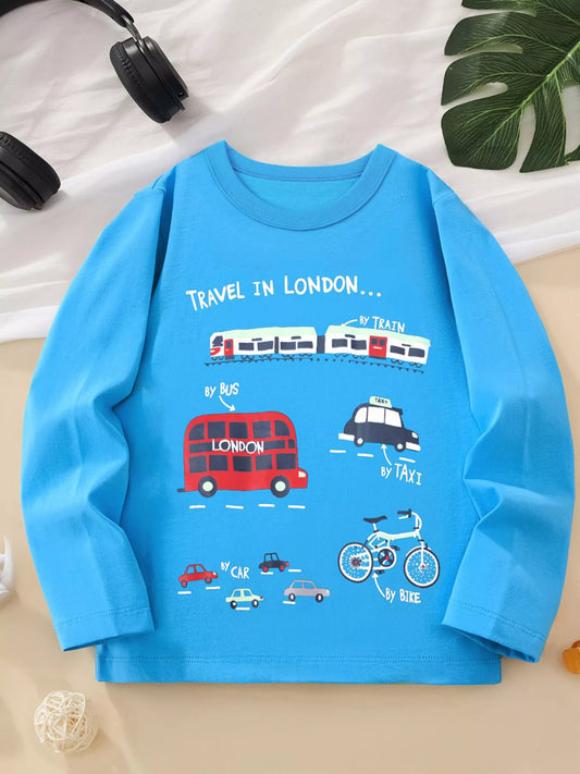 Children's London Travel Print Long Sleeve T-Shirt