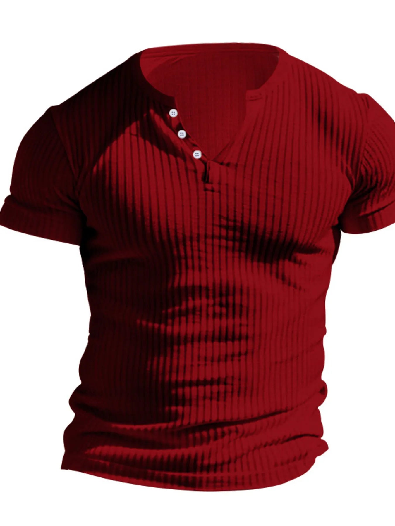 Men's Full Size Button Detail Henley Active T-Shirt Plus Size