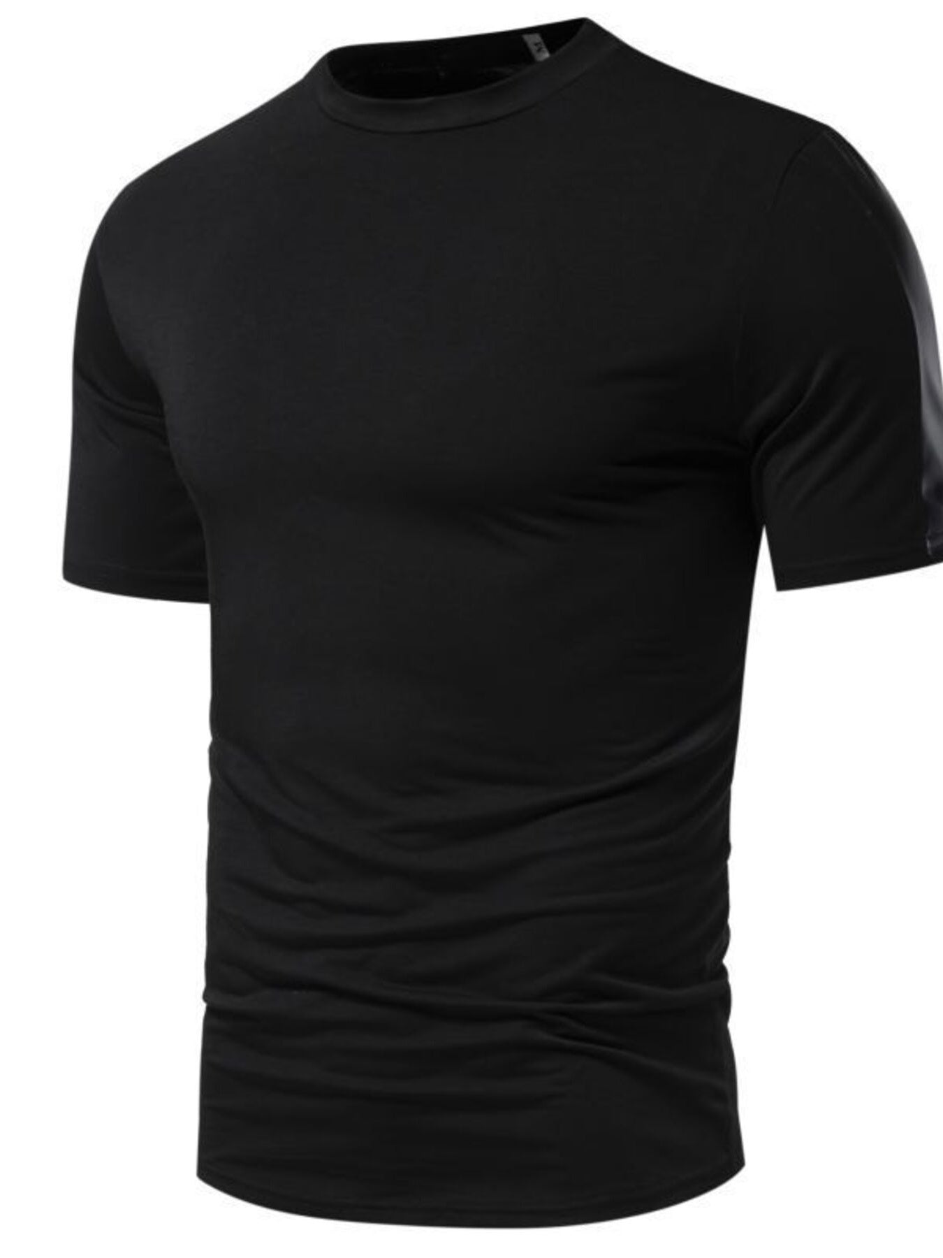 Black t-shirt on a white background