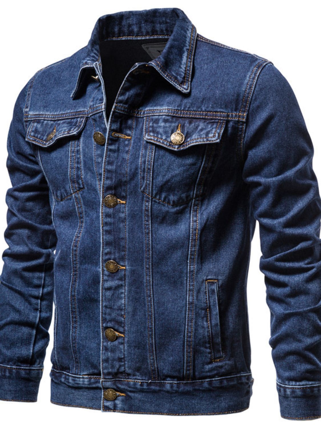 Men's Button Down Long Sleeve Denim Jacket