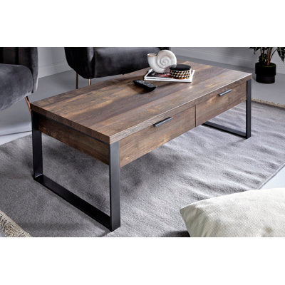 17 Stories Rustic End Table with Storage and USB Charging