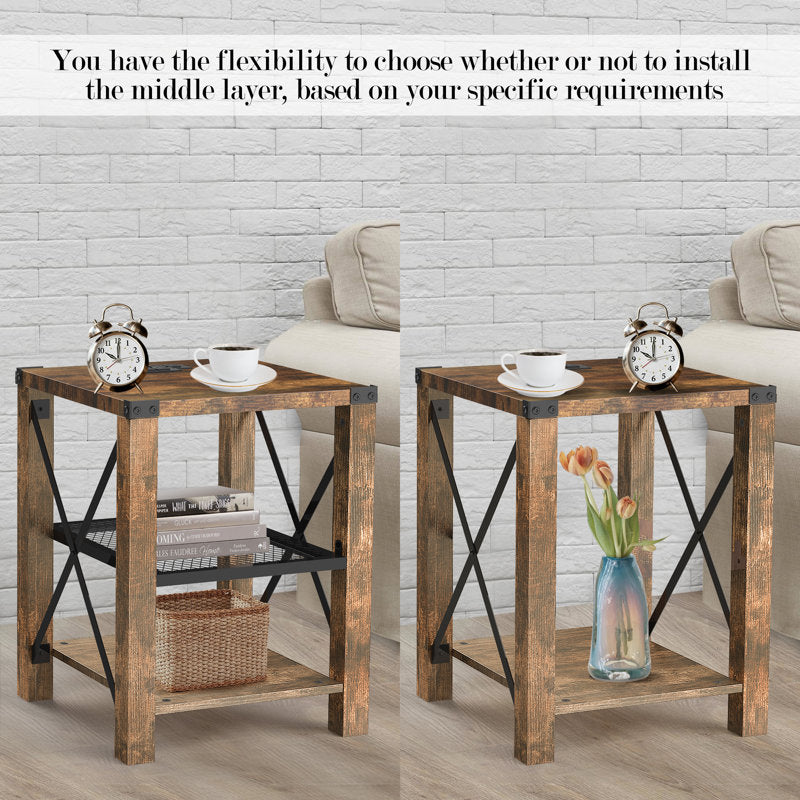 17 Stories Eidelweiss Tall Nightstand with USB Ports & Power