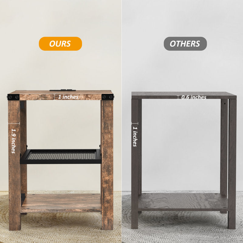 17 Stories Eidelweiss Tall Nightstand with USB Ports & Power