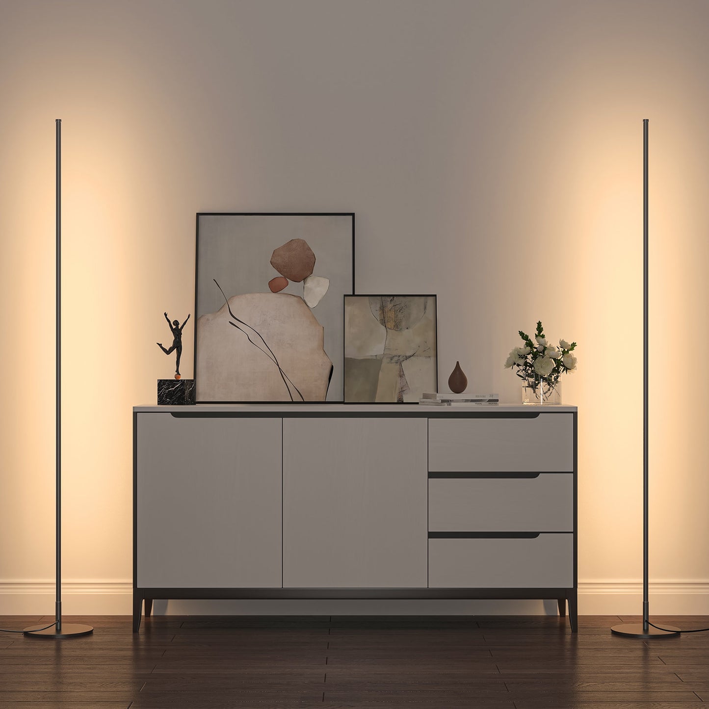 Wade Logan Hedden 58" Dimmable LED Corner Floor Lamp Duo