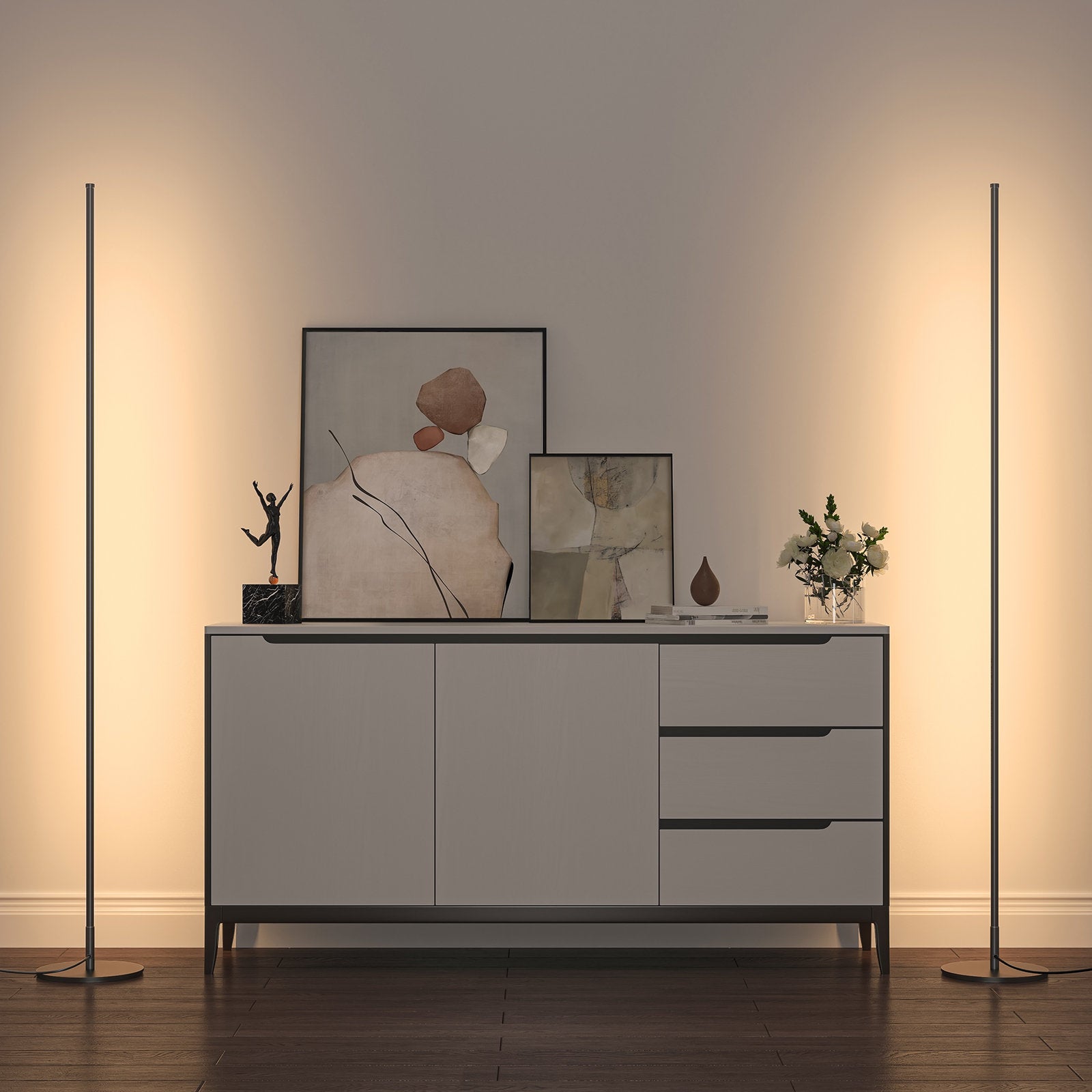 Wade Logan Hedden 58" Dimmable LED Corner Floor Lamp Duo