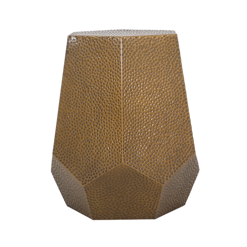 Kelston Mills Hammered Iron Geometric Side Table – Modern Bronze Accent