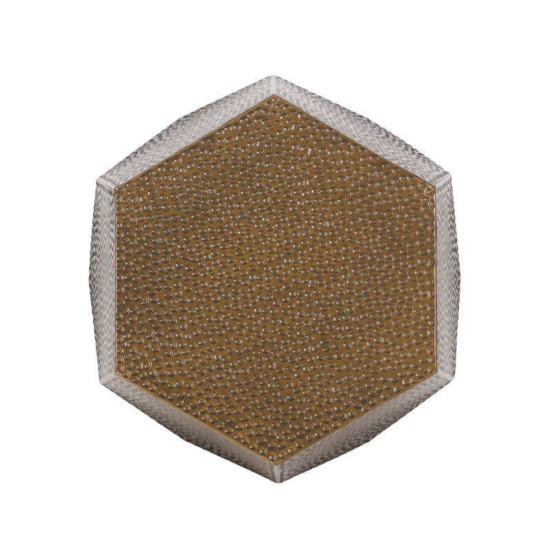 Kelston Mills Hammered Iron Geometric Side Table – Modern Bronze Accent