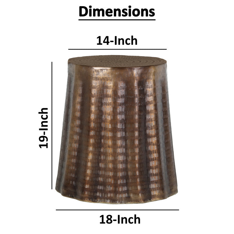 17 Stories Liora 19" Bronze Handcrafted Aluminum Round End Table