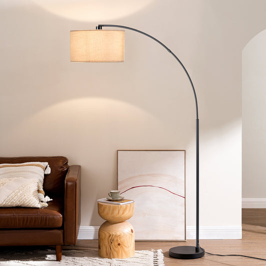 Wade Logan Pantin 78.4" Arched Floor Lamp in Black