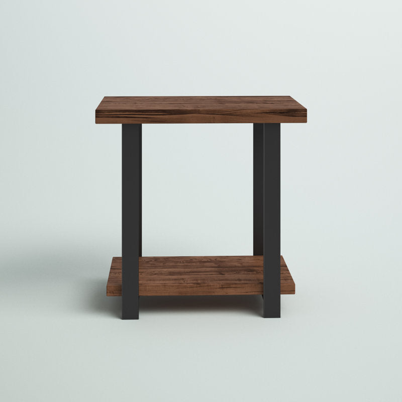 Rustic 27" Pomona Metal & Wood End Table – Modern Farmhouse Accent