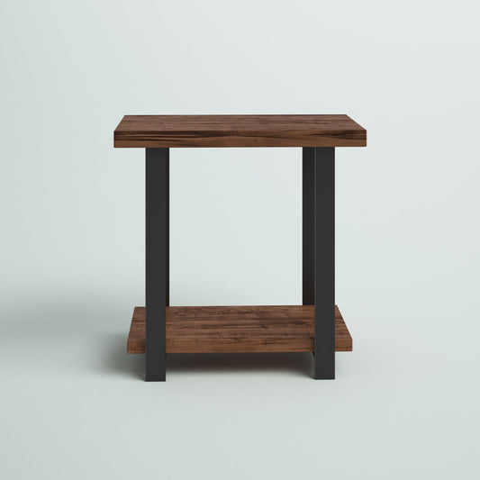Rustic 27" Pomona Metal & Wood End Table – Modern Farmhouse Accent