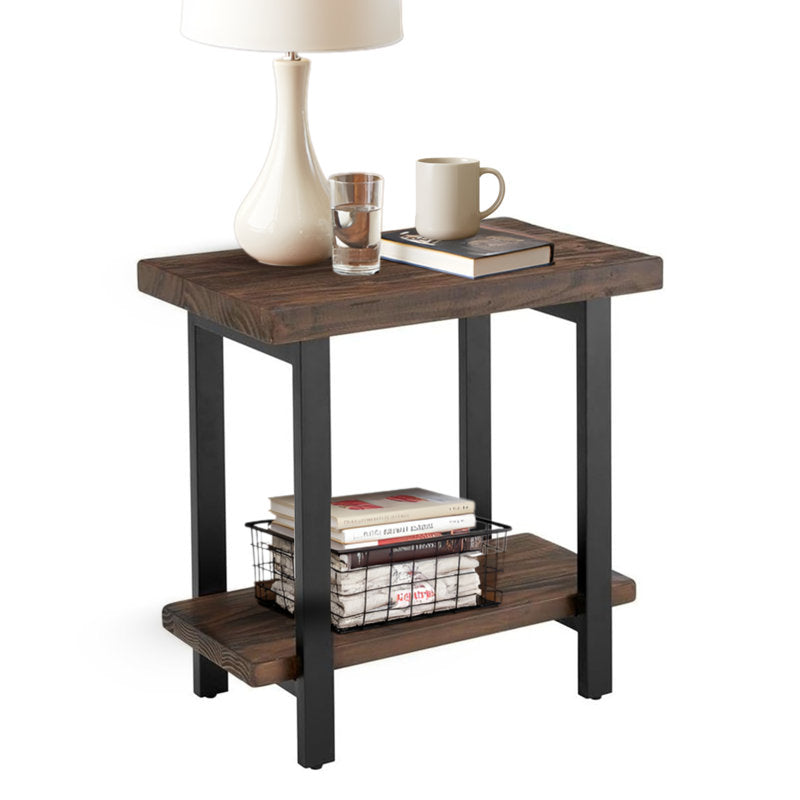 Rustic 27" Pomona Metal & Wood End Table – Modern Farmhouse Accent