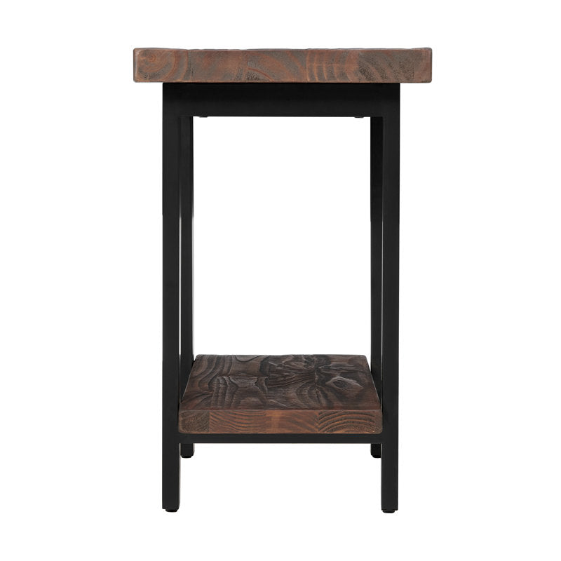 Rustic 27" Pomona Metal & Wood End Table – Modern Farmhouse Accent