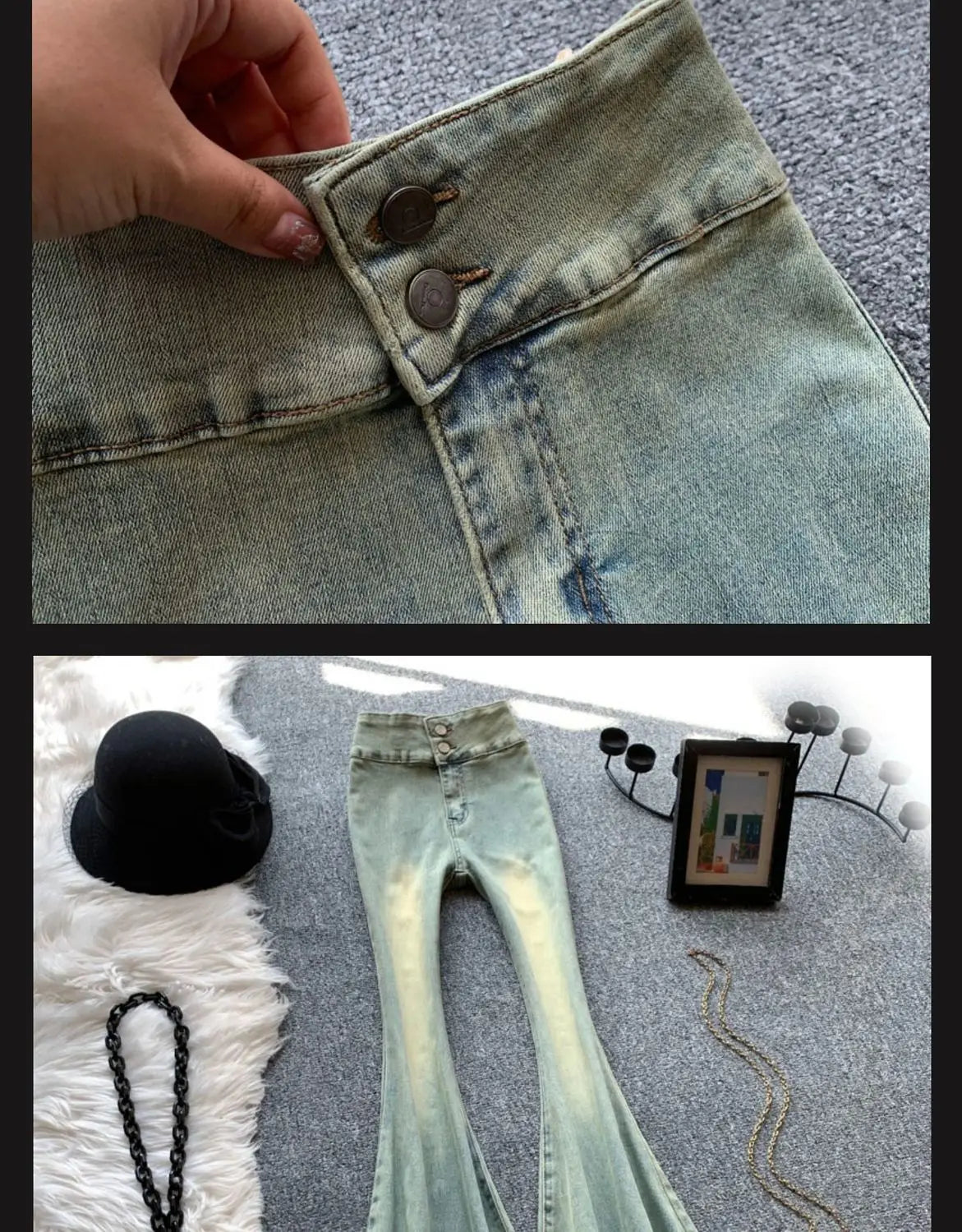 Jeans Women Autumn Chic Daily Flare Trousers 