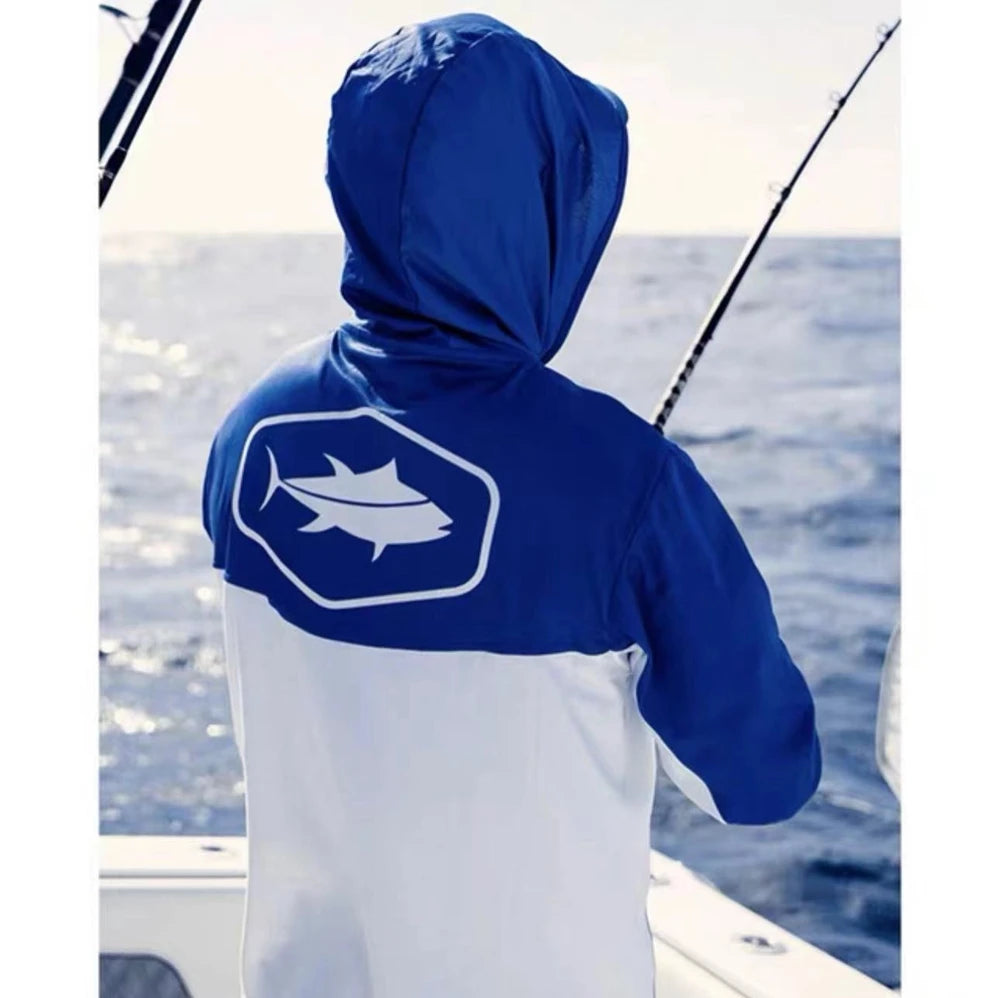 USA 2025 Men's Hooded Long Sleeve Performance Fishing Shirts Jersey For Fishing UV Hoodies Clothing Camiseta De Pesca Tops