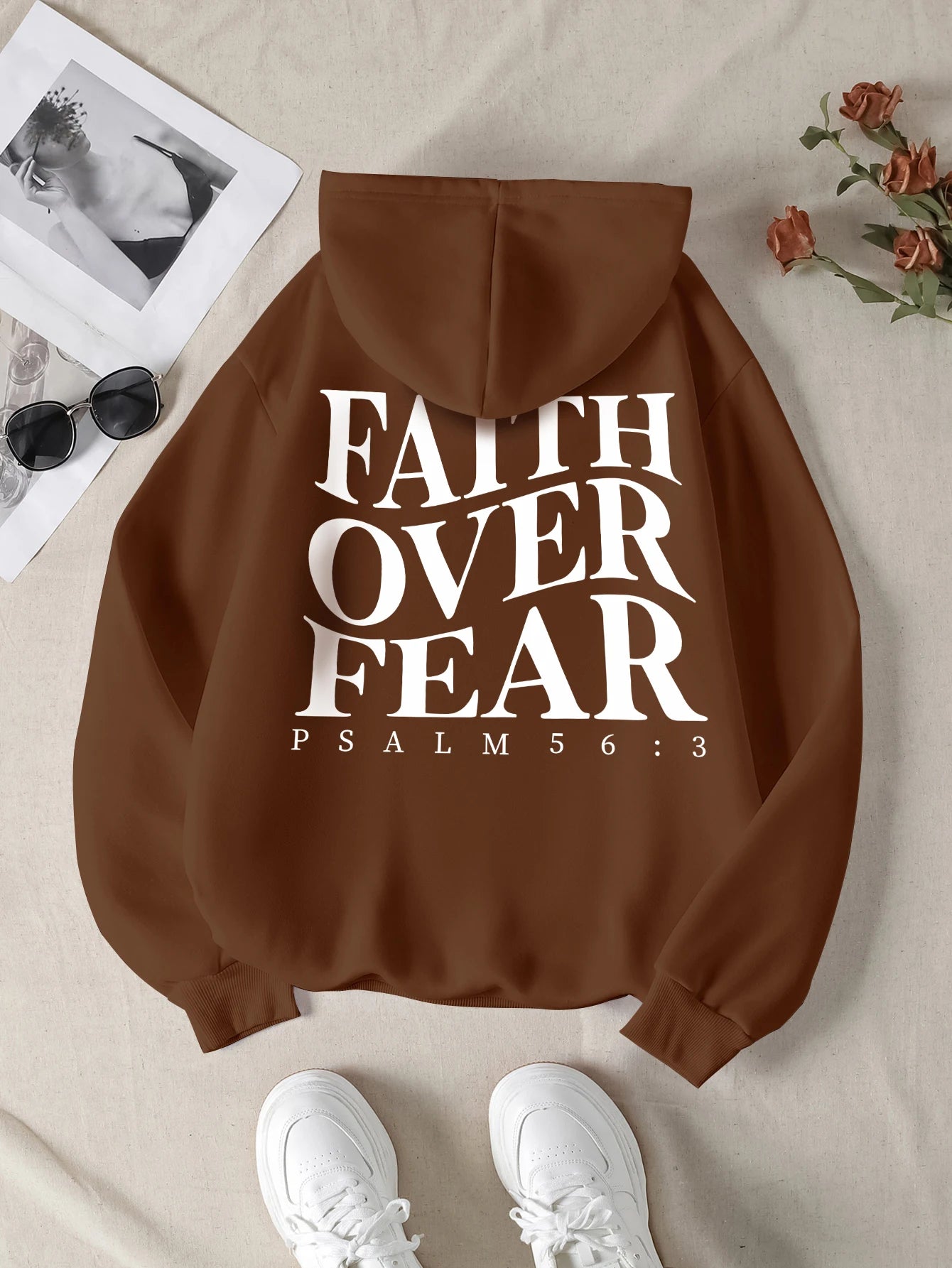 Faith over fear Christian Hoodie Christian hoodie Jesus hoodie Fashion hoodie Bible Verse Men and women can be aesthetic 2024