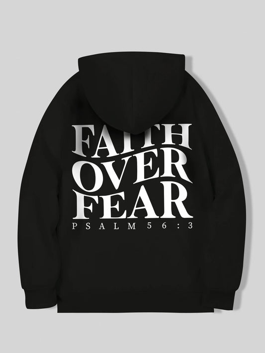 Woman Clothes Faith Over Fear Christian Hoodie Christian Sweatshirt Jesus Hoodie Trendy Hoodie Bible Verse Unisex Aesthetic 2024