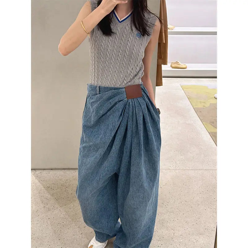 Jeans Women Loose Style Large Size Fashion Street Style Casual Girls Jeans