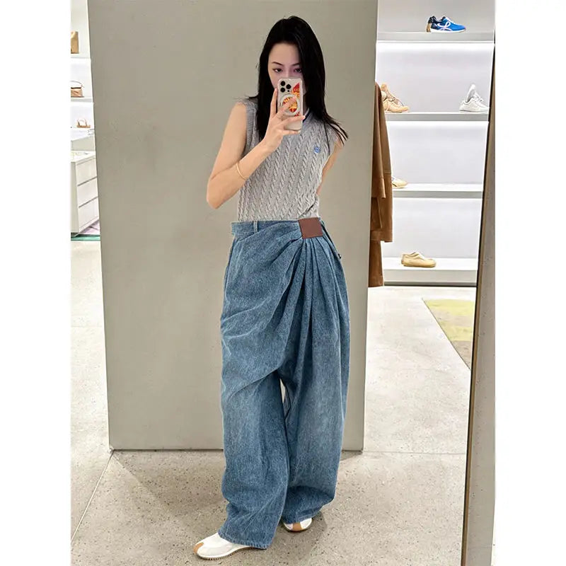 Jeans Women Loose Style Large Size Fashion Street Style Casual Girls Jeans