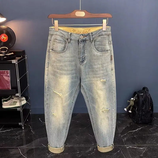 Ripped Jeans Men's Vintage Pants