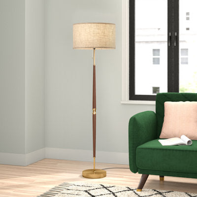 Ivy Bronx Paulson 60-Inch Modern Brass Floor Lamp