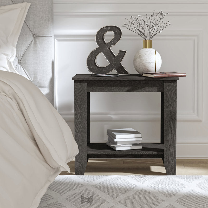 Lark Manor Weddel Basilico Dark Gray Oak End Table