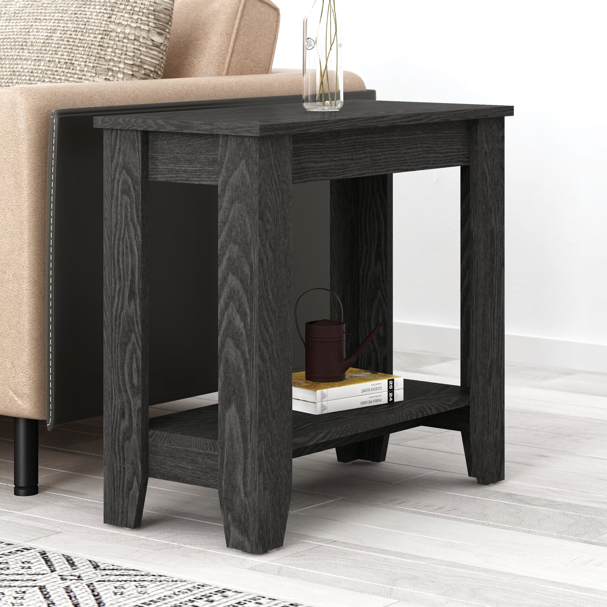 Lark Manor Weddel Basilico Dark Gray Oak End Table